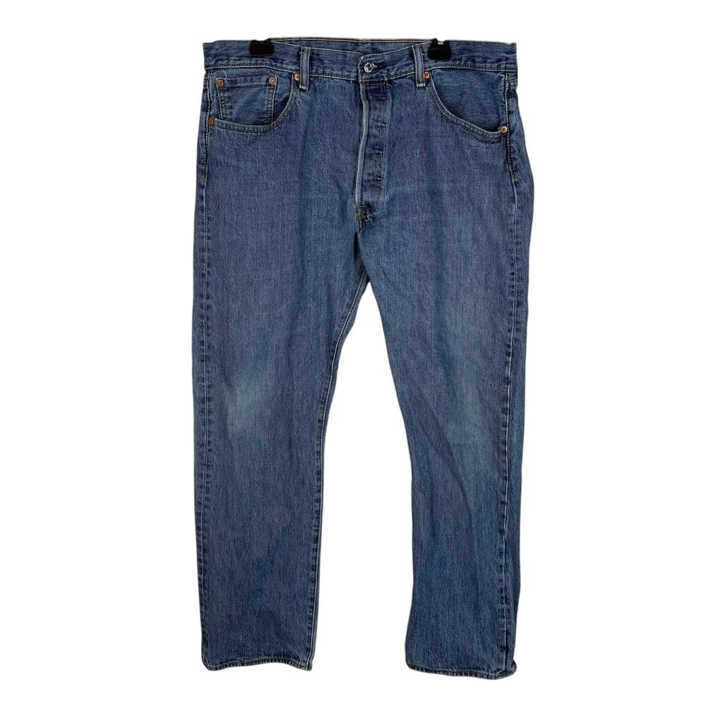 Levi's 501 Jeans Mens 38x32 Blue Denim Button-Fly Mid-Rise Original Fit Straight